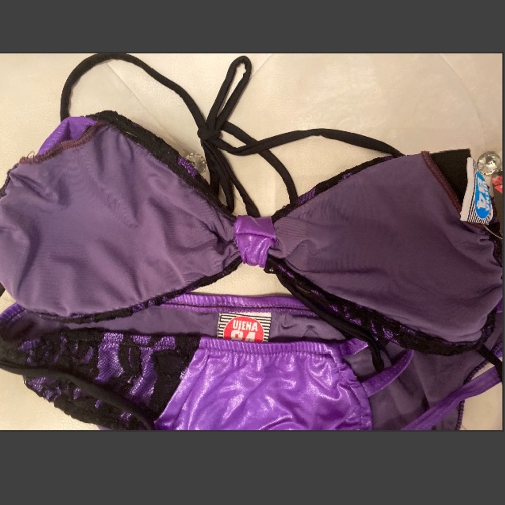 Satin & lace 2-piece bikini - Picture 6 of 7